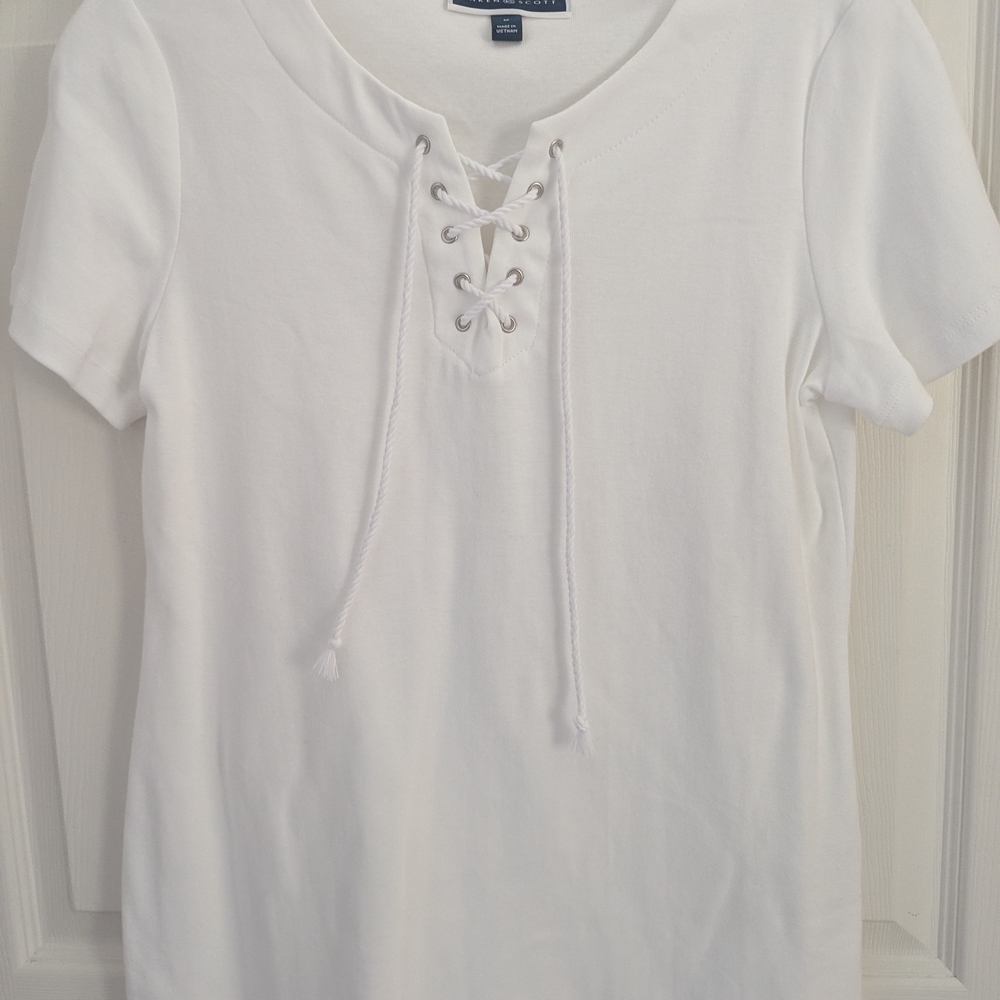 White Lace-Up Women's Top